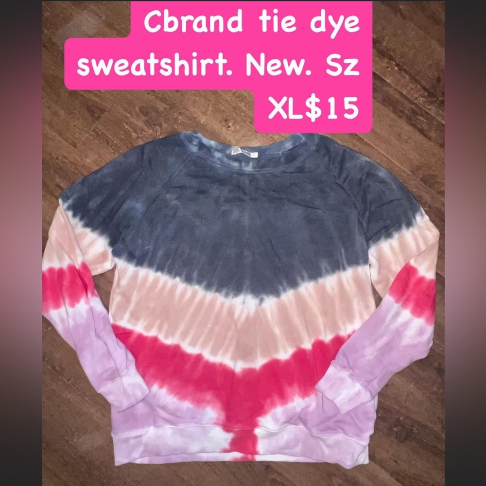 Cbrand tie dye crew neck sweatshirt